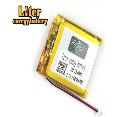1.0MM 2pin connector 134040 2500mah 3.7V Rechargeable lipo battery solar li ion polymer lithium battery with PCM