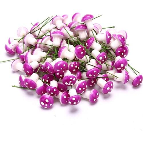 10/100pcs Colorful Artificial Mini Mushroom Model Fairy Garden Plant Action Figure Miniature Crafts Decorations Stakes Craft