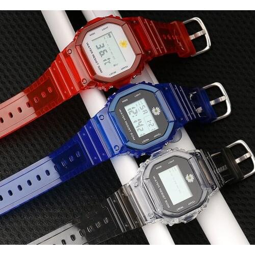 2021 AWS Multifunctional electronic sports watch male and female students children led electronic watch ins watch matcha small s