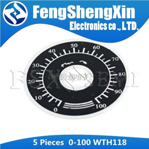 5pcs/lot 0-100 WTH118 potentiometer knob scale digital scale can be equipped with WX112 TOPVR