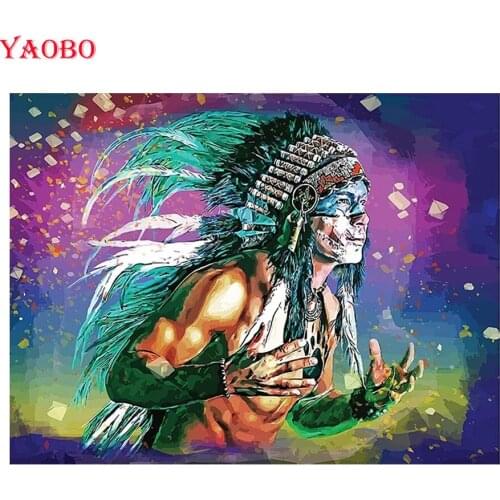 Diy 3d diamond embroidery Abstract indian man diamond painting cross stitch 5d full square round drill 5d puzzles picture