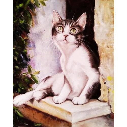 Diamond Painting Full Drill An Enchanting Cat Mosaic DIY Diamond Painting Cross Stitch Embroidery Home Decorative Craft