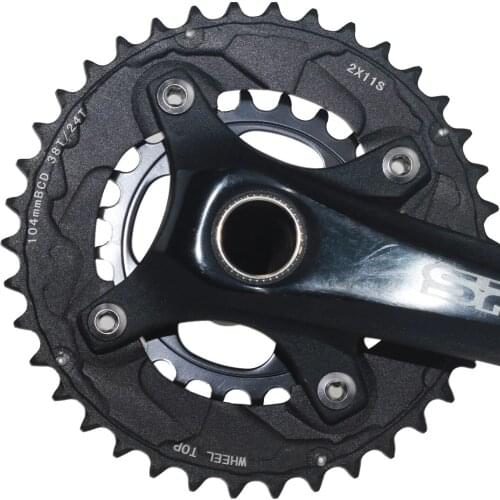Hollow Integrated Crankset Double Disk Mountain Bike 38T 24T Chainwheel Modified MTB Road Bicycle Aluminum Alloy Crank