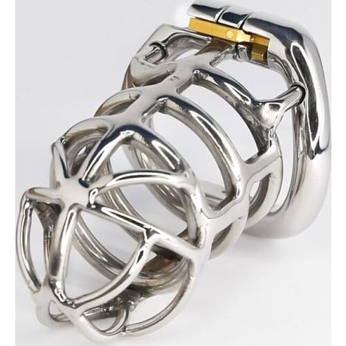 BDSM Metal Chastity Belt Device Stop Masturbation Cock Ring Lockable Chastity Cock Cage Lock Penis Ring Locker Sex Toys For Men