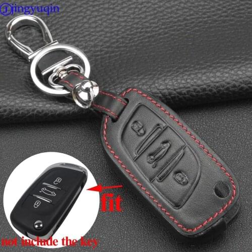 Maizhi 3 Buttons Folding Flip Car Key Leather Case Key Cover for PEUGEOT 207 307 308 For Citroen C2 C3 C4 C5 C6 C8 FOB Styling