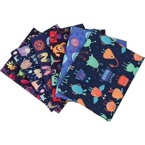 IBOWS Polyester Cotton Cloth Fabric Cartoon Animal Shape Printed Fabric Sewing Home Textile Garment Supplies 45*145cm 80g/pc