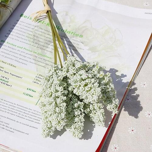 6Pcs/Bundle Artificial Vanilla Spike Branch DIY Wreath Lavender Fake Flower For Plant Wall Valentine\s Day Gift Home Decoration