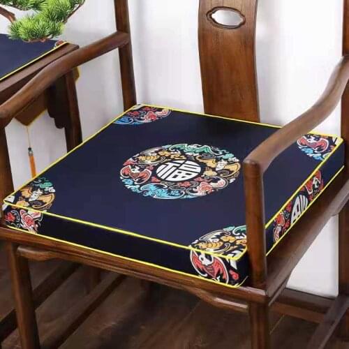 Custom Thick 4cm Chinese Silk Satin Seat Cushions for Sofa Armchair Elbowchair Dining Chair Pad Home Decor Anti-slip Sit Mat