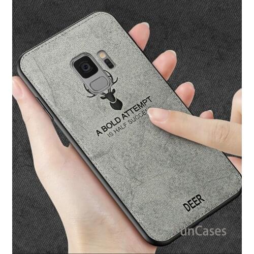 Classic Fabric Deer Cloth Matte Case For Samsung Galaxy Note 8 9 S8 S9 A6+ Plus S6 S7 edge A9 2018 A6S J4 J6 J5 J7 2017