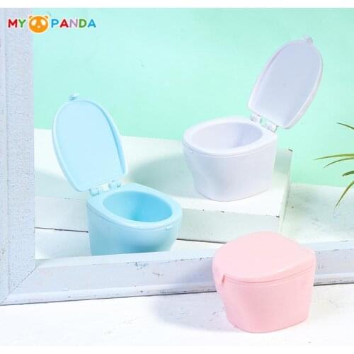 1:12 Dollhouse Miniature Closestool Toilet Dolls House Bathroom Toilet Suction Toilet Brush Accessories