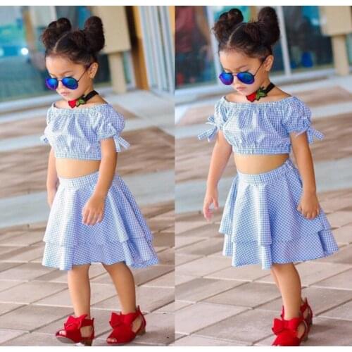 Hot~Fashion Lovely Bowknot Puff Sleeves Short Shirt + Cake Skirt Baby Girls Set/Girl Dress Set 3061