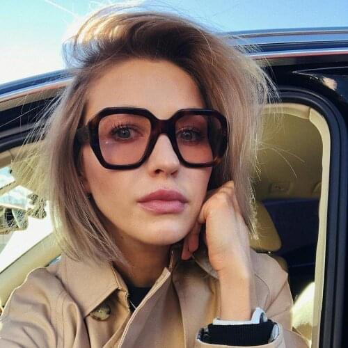 Fashion Oversized Square Sunglasses With Thicker Frame for Women