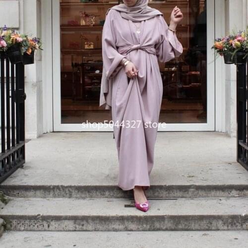 Fahion Muslimah fake two pieces Robe Musulmane Turkish Dubai fashion Muslim kaftan Robe full length Worship Service abaya wq1276