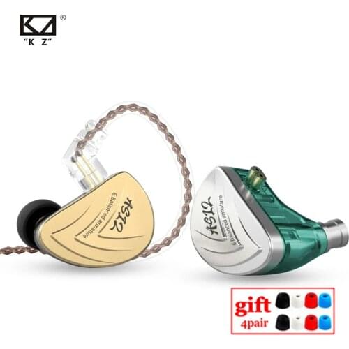 KZ AS12 12BA Balanced Armature Drives Earphones HIFI Bass In Ear Monitor Headset Noise Cancelling Earbuds Zinc Alloy Earphones