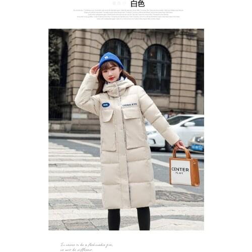 2021 New Casual Winter Coats Long Hooded Cotton Jacket Women Coat Korean Fashion Thick Bread Jackets Female Parkas Y311