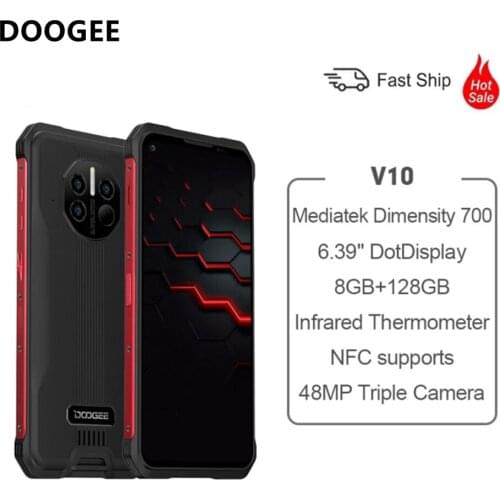 DOOGEE V10 Dual 5G Global Version Rugged Smartphone 8GB 128GB Android 11 48MP Rear Camera 8500mAh 33W Fast Charging Phone NFC