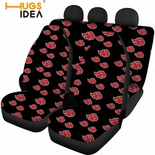 Stylish Anime Akatsuki Printed Car Front and Back Car Seat Cover Cozy Vehicle Seat Covers Cartoon Auto Interior Decor for Men