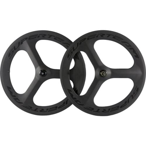 SUPERTEAM Tri Spoke Carbon Wheelset Road Bike Clincher Transport Decal 3 Spoke Carbon Wheel