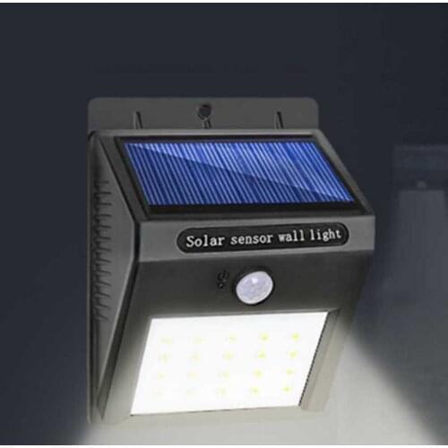 Waterproof Solar Lamp 20 LEDs Motion Sensor LED Solar Light Solar Panels Power Garden Light Outdoor Pathway Sense Wall Lighting