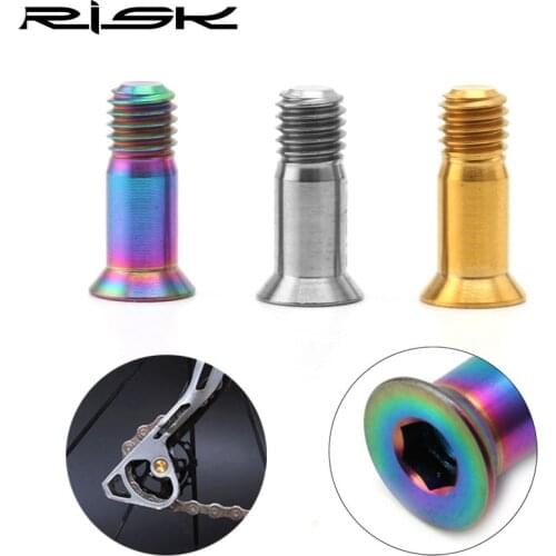 2pcs Titanium M5x14.2mm Road Bike Cycling Bicycle Rear Derailleur Jockey Wheel Fixed Bolt Screw Bicycle Ti bolts For MTB Pulley