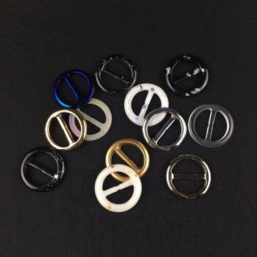 10pcs/lot inner size 24mm Round bar adjuster Buckle Buttons Invitation Ribbon Slider For Garment and Bags decoration