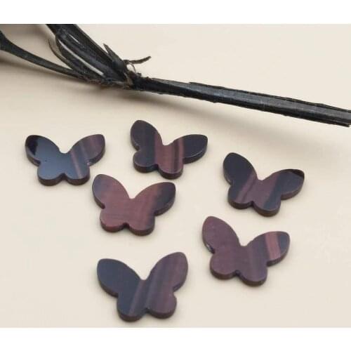 10x14mm 12x16mm Carved Tiger Eye stone Butterfly CAB Cabochon Natural Stone Flatback Findings DIY Making for Womens Jewellery