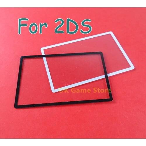 2pcs/lot For 2DS Top Surface Mirror Outer Lens Cover Upper LCD Screen Front Plastic Black White For 2DS Top LCD Screen Panel