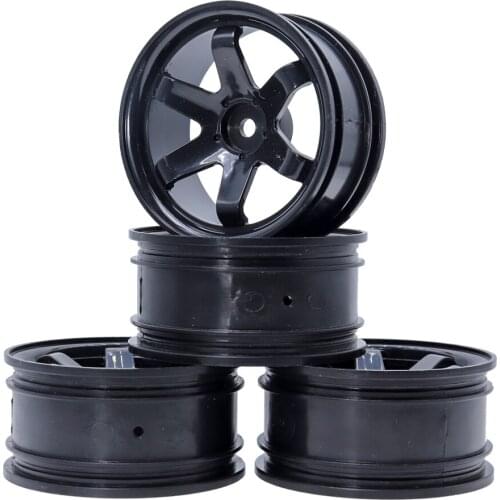 4PCS Plastic 1.9 Inches Wheel Rims Hub 6 Spoke for 1/10 RC On Road Car HPI HSP Traxxas TRX4 RC4WD D90 Axial SCX10 Tires Replace