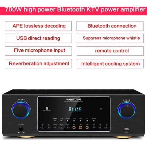 700W KTV Power Amplifier AK387 Professional Home Audio Power Amplifier High Power Amplifier with Lossless Decoding USB/SD
