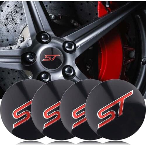 4pc 56.5mm Car Styling Accessories ST Emblem Wheel Hub Caps Center Cover Sticker For Ford Focus 2 3 FIESTA Kuga FUSION ESCAPE
