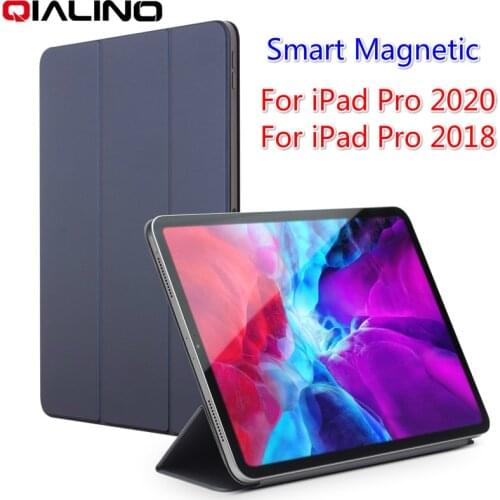 QIALINO Genuine Leather Cover for 2020 iPad Pro 11''12.9'' Inch Secure Magnetic Auto Wake Sleep Shockproof Case for iPad Pro2018
