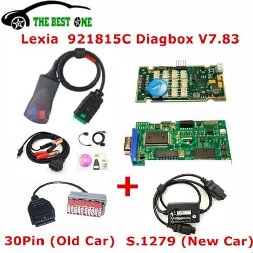 DHL Free Full Kit Lexia-3 PP2000+S.1279+30Pin Cable For Citroen&Peugeot New&Old Car Scanner Lexia 3 Diagbox V7.83 Lexia3 921815C