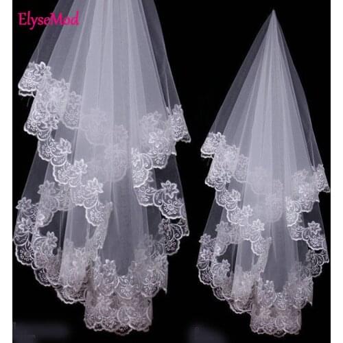Velo De Novia Ivory One Layer 1.2 Meter Bridal Veil Beautiful Wedding Accessories Appliques Ivory Wedding Veils