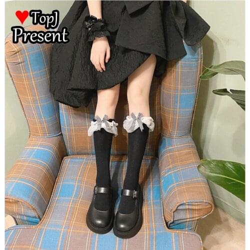 French designer love heart plaid lace tube socks student fashion lolita stockings