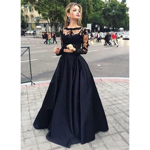 Goocheer New Arrival Women Lace Long Sleeve High Waist Ball Gown Dresses Evening Party Ball Prom Gown