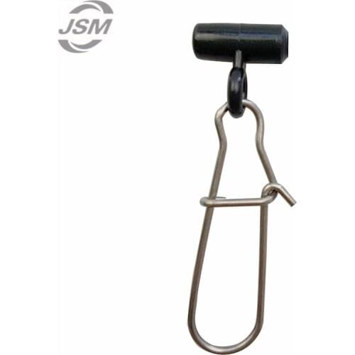 JSM 50pcs Fishing Sinker Slip Clips Black Plastic Head Swivel With Nice Snap Fishing Weight Slides For Braid Fishing Line