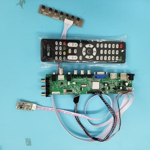 Kit For N140BGE-L42/N140BGE-L33 DVB-T remote VGA LED HDMI digital WLED 40pin Signal controller board TV LVDS USB AV 1366X768 14"