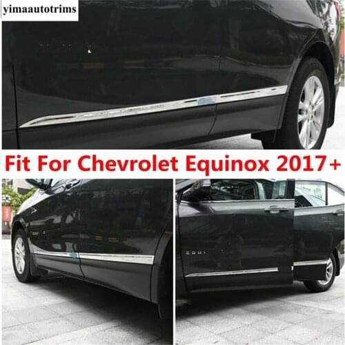 Yimaautotrims Accessory Outside Door Body Molding Bottom Protect Strip Cover Trim Fit For Chevrolet Equinox 2017 - 2021