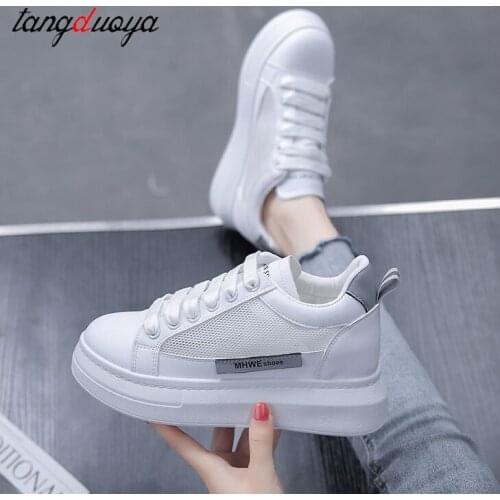 Women Casual Shoes Fashion Breathable Walking Mesh Lace Up platform Shoes Sneakers Women Tenis Feminino White Vulcanized Shoes