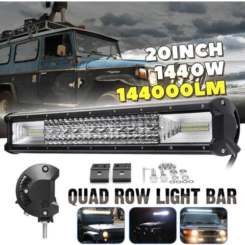 Boat 10-30V Led Spot 144000LM Wish IP68 Combo 1440W Off-road Fog Car LED Row 20 Driving Lights Light 6000K Flood Bar Quad SUV