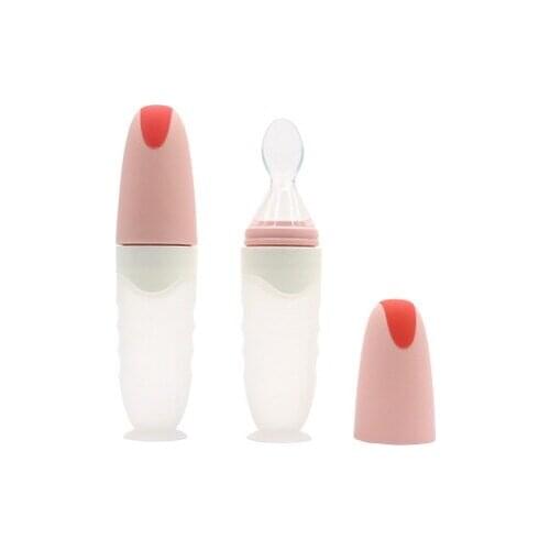 90ml Baby Squeezing Feeding Spoon Silicone Feeding Bottle Training Spoon Infant Cereal Food Spoon Infant Cereal Supplement