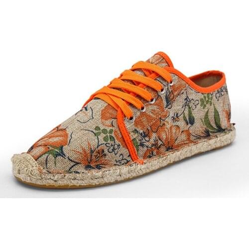 QWEDF Mens Shoes Lace Up Espadrilles Men 2019 Summer Canvas Hemp Rope Shoes Men Breathable Zapatos Hombre Mens Footwear F3-51