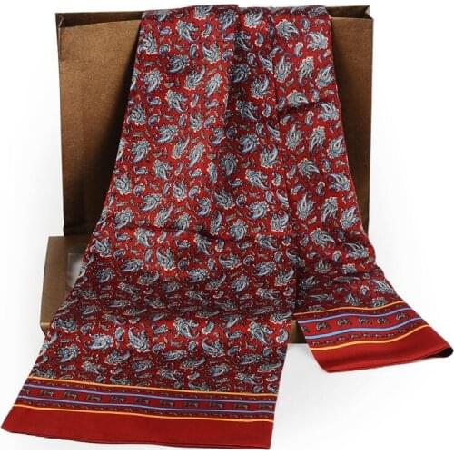 Mens 100% Silk Long Scarf Cravat Scarives Layer --- For Spring Autumn Winter