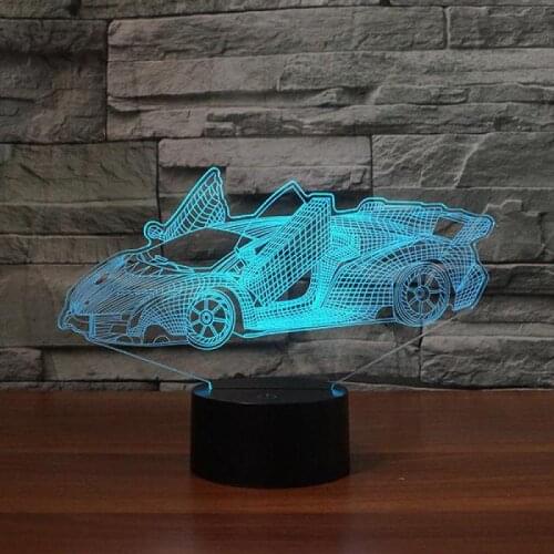 Sports Vehicle 3d Desk Lamp Nightlight Colorful Touch Energy-saving Decoration Table Lamp For Bedroom