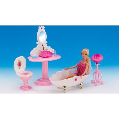 Original for bathroom barbie shower furniture 1/6 bjd doll dream house bathroom bathtub accessories set toy