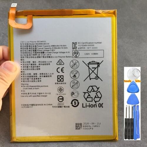 Original Replacement Tablet Battery HB2899C0ECW For Huawei MediaPad M3 8.4" BTV-W09 BTV-DL09 SHT-AL09 SHT-W09 5100mAh Batteries