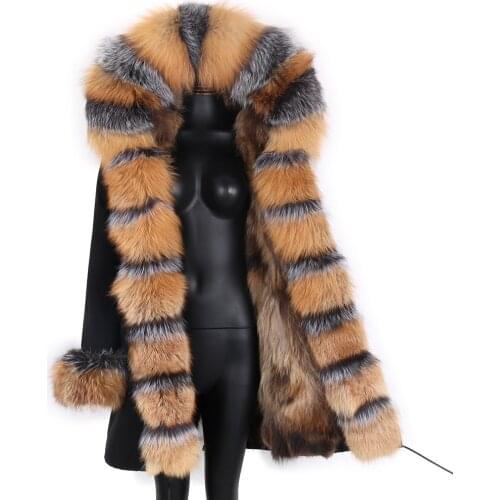 2021 New Woman Parkas Waterproof Long Winter Jackets Real Fox Fur Coat Detachable Fashion Outerwear Streetwear Luxury Clothes
