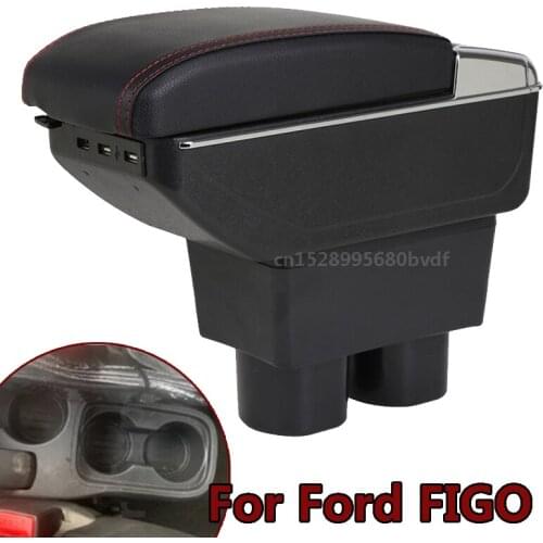 For Ford Figo armrest box central Store content box with cup holder ashtray USB Almera armrests box