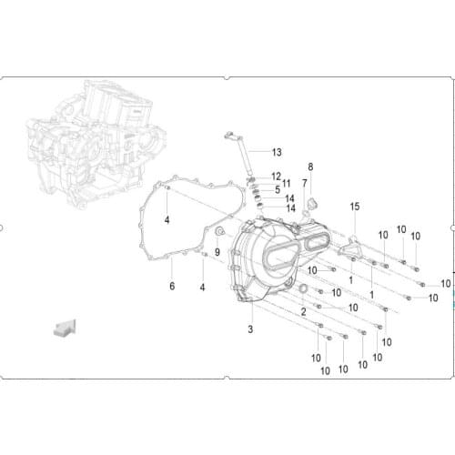 Right cover gasket clutch operating lever page Of Benelli BJ500 Leoncino 500