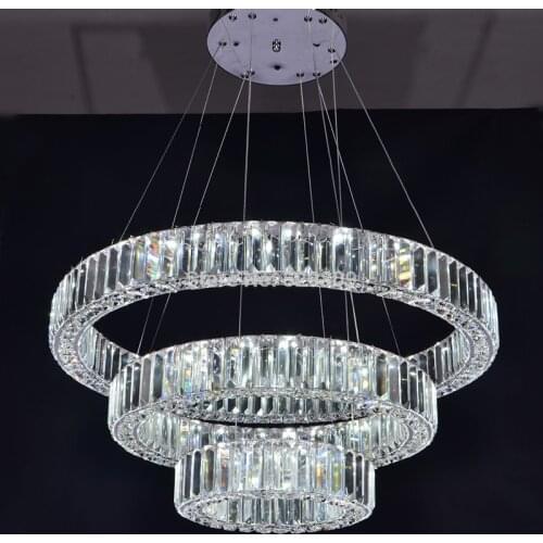 3 RINGS Luxury K9 Crystal Chandeliers lights For Living Room Round Modern Led Crystal Chandeliers lamps restaurant Lighting